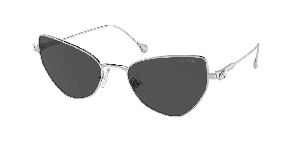 NEW SWAROVSKI women's metal with crystal sunglasses in silver/dark grey